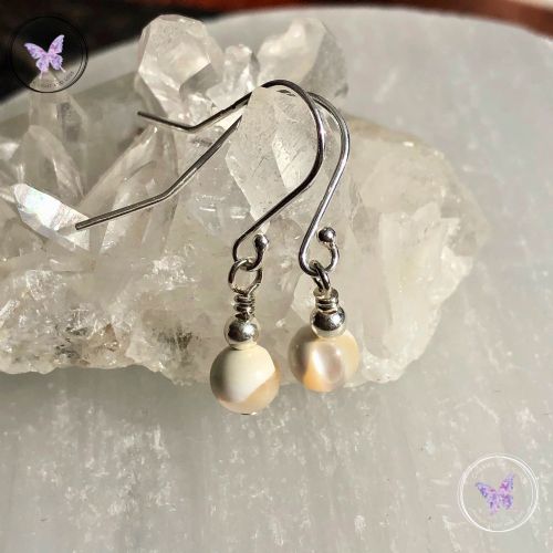 Classical Mother Of Pearl Silver Earrings